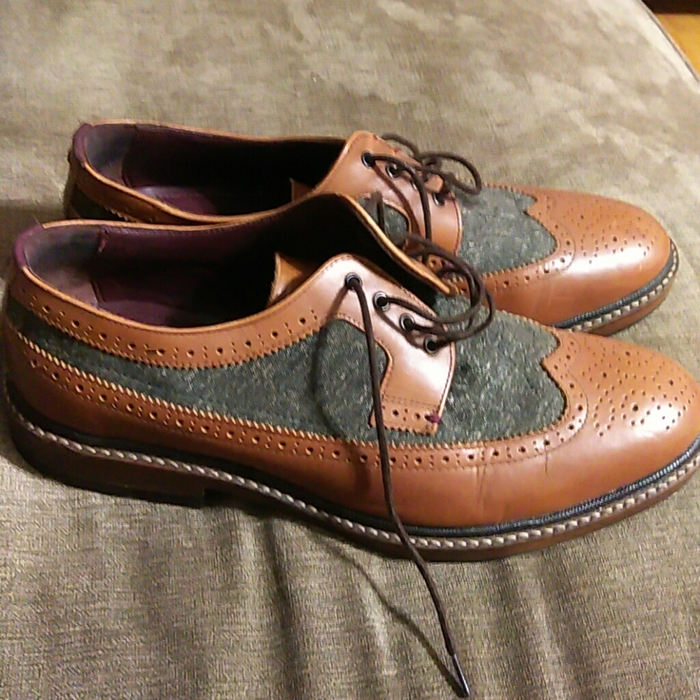Ted Baker Brown and Green Oxfords